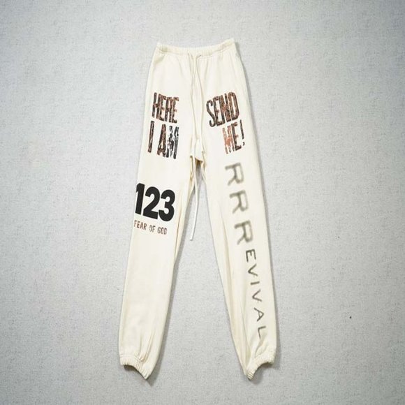 FEAR OF GOD x RIVINGTON ROI REBIS Monogram Cream Harem Pants - Picture 1 of 13